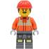 Construction Worker - Male, Reddish Orange Safety Jacket with Reflective Stripes, Dark Bluish Gray L – ГРАДСКИ