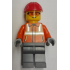 Construction Worker - Male, Reddish Orange Safety Jacket with Reflective Stripes, Dark Bluish Gray L – ГРАДСКИ