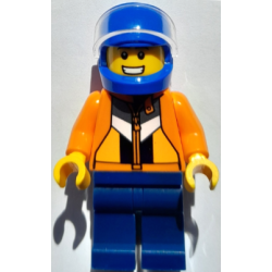 Stuntman (Jason 'Just Jason' Brickle) - Male, Orange Jacket with Panels and Zipper, Dark Blue Legs,  – ГРАДСКИ
