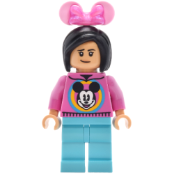 Main Street, U.S.A. Park Guest - Female, Dark Pink Mickey Mouse Sweater, Medium Azure Legs – ДИСНИ
