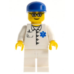 Doctor - EMT Star of Life Button Shirt, White Legs, Blue Cap, Glasses – ГРАДСКИ