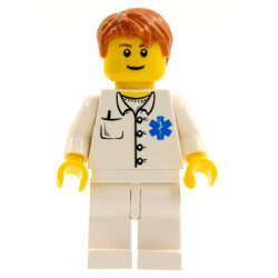 Doctor - EMT Star of Life Button Shirt, White Legs, Dark Orange Short Tousled Hair, Reddish Brown Eyebrows – ГРАДСКИ