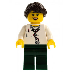 Doctor - Lab Coat, Stethoscope and Thermometer, Dark Green Legs, Long French Braided Female Hair – ГРАДСКИ