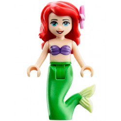 Ariel, Mermaid (Light Nougat) - Medium Lavender Shell Bra Top, Bright Green Tail, Medium Azure Eyes, Bright Pink Flower – ДИСНИ