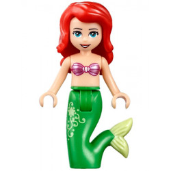 Ariel, Mermaid (Light Nougat) - Metallic Pink Shell Bra Top, Bright Green Tail with Star and Filigree, Medium Azure Eyes – ДИСНИ