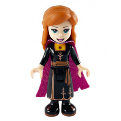 Anna - Black Dress, Magenta and Dark Purple Cape, Wide Smile – ДИСНИ