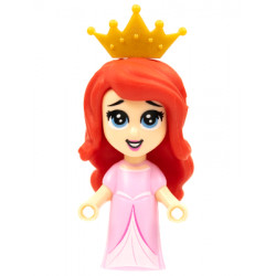 Ariel, Human (Light Nougat) - Micro Doll, Bright Pink Long Dress, Pearl Gold Tiara – ДИСНИ