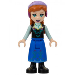 Anna - Blue Skirt, Black Boots and Black Top, Light Aqua Sleeves without Cape – ДИСНИ