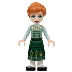Anna - Dark Green Skirt with Flowers, Sand Green Vest, Light Aqua Sleeves – ДИСНИ
