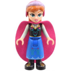 Anna - Blue Skirt, Black Boots and Black Top, Light Aqua Sleeves, Magenta Cape – ДИСНИ