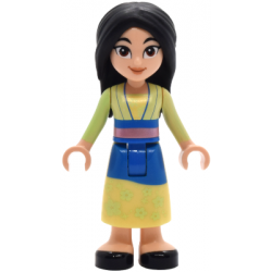 Mulan - Yellowish Green and Bright Light Yellow Robe, Black Shoes, Wide Grin with Corner Indents – ДИСНИ