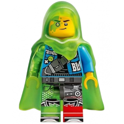 Mateo - Dark Azure Jacket, Trans-Bright Green Cape with Hood – ДРИЙМЗ