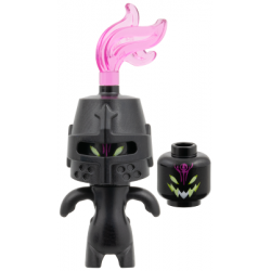 Grimspawn - Black Helmet Castle Closed, Trans-Dark Pink Plume, Forehead Tattoo – ДРИЙМЗ