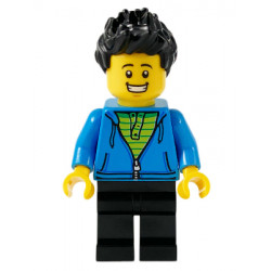 Male with Black Spiked Hair, Dark Azure Hoodie, Lime Shirt, and Black Legs – ОБУЧИТЕЛНИ