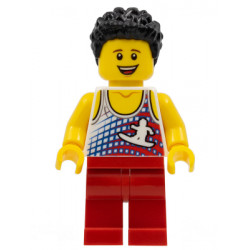 Male, Tank Top with Surfer Silhouette, Red Legs, Black Hair – ОБУЧИТЕЛНИ