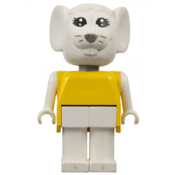 Fabuland Mouse - Marjorie Mouse, White Head and Legs, Yellow Top – СТРАНАТА НА ПРИКАЗКИТЕ