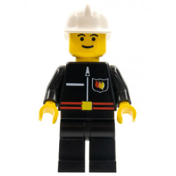 Fire - Flame Badge and Straight Line, Black Legs, White Fire Helmet – ГРАДСКИ