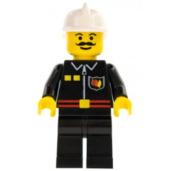 Fire - Flame Badge and 2 Buttons, Black Legs, White Fire Helmet – ГРАДСКИ