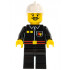 Fire - Flame Badge and 2 Buttons, Black Legs, White Fire Helmet – ГРАДСКИ