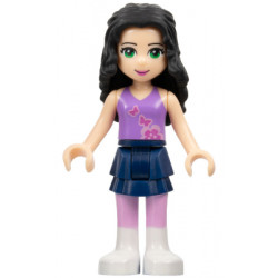 Friends Emma - Dark Blue Layered Skirt, Medium Lavender Top, White Boots – ПРИЯТЕЛИ