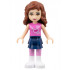 Friends Olivia (Light Nougat) - Dark Blue Layered Skirt, Dark Pink Top with Hearts – ПРИЯТЕЛИ