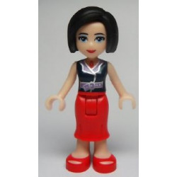 Friends Anna - Red Long Skirt, Dark Blue Sleeveless Blouse Top – ПРИЯТЕЛИ