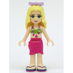 Friends Isabella (Light Nougat) - Lime Bikini Top, Magenta Wrap Skirt, Lavender Bow – ПРИЯТЕЛИ
