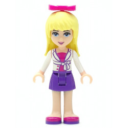 Friends Stephanie - Dark Purple Skirt, Magenta Top with White Jacket, Magenta Bow – ПРИЯТЕЛИ