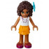 Friends Andrea - Bright Light Orange Layered Skirt, White Top with Necklace with Music Notes, Flower – ПРИЯТЕЛИ
