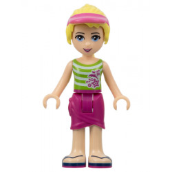 Friends Stephanie - Magenta Wrap Skirt, Green Top with White Stripes, Hair with Visor – ПРИЯТЕЛИ