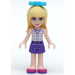 Friends Stephanie - Dark Purple Skirt, White Plaid Button Shirt, Bow – ПРИЯТЕЛИ