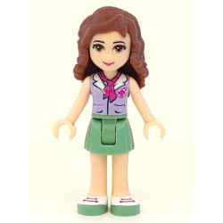 Friends Olivia (Light Nougat) - Sand Green Skirt, Lavender Top with Red Cross Logo and Scarf – ПРИЯТЕЛИ