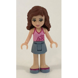 Friends Olivia (Light Nougat) - Sand Blue Skirt, Bright Pink Top with Magenta Trim – ПРИЯТЕЛИ