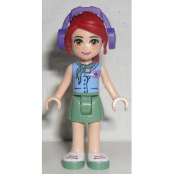Friends Mia - Sand Green Skirt, Medium Blue Top with Red Cross Logo and Scarf, Dark Purple Headphones – ПРИЯТЕЛИ