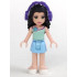 Friends Emma - Bright Light Blue Skirt, Light Aqua Top with Flower, Dark Purple Headphones – ПРИЯТЕЛИ