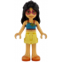 Friends Liann - Dark Azure Top, Bright Light Yellow Shorts, Reddish Orange Sandals – ПРИЯТЕЛИ