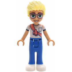 Friends Olly - White Shirt with Coral Scarf, Blue Trousers, White Shoes – ПРИЯТЕЛИ