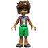 Friends Leo - Coral and Magenta Checkered Sleeveless Shirt, Bright Green Shorts, Dark Blue Sandals – ПРИЯТЕЛИ