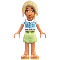 Friends Sara - Bright Light Blue Top, Ostomy Bag, Yellowish Green Shorts, Bright Light Yellow Sandals – ПРИЯТЕЛИ