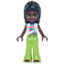 Friends Elsa D - White Knotted Sleeveless Shirt, Lime Trousers Bell-Bottoms, Dark Red Shoes – ПРИЯТЕЛИ