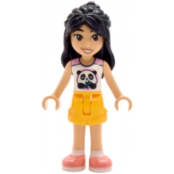 Friends Liann - White Top with Panda, Bright Light Orange Shorts, Coral Shoes – ПРИЯТЕЛИ