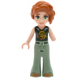 Friends Autumn - Dark Green Top with Mushrooms, Sand Green Trousers Bell-Bottoms, Medium Nougat Shoes – ПРИЯТЕЛИ