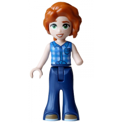 Friends Autumn - Blue Tied Flannel Vest, Dark Blue Trousers Bell-Bottoms, Dark Tan Shoes – ПРИЯТЕЛИ