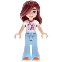 Friends Paisley - White Unicorn T-shirt, Bright Light Blue Trousers Bell-Bottoms, Orange Shoes – ПРИЯТЕЛИ