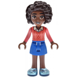 Friends Aliya - Coral Sweater Vest, Blue Skirt, Metallic Light Blue Shoes – ПРИЯТЕЛИ