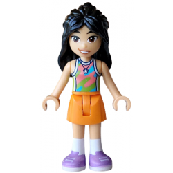 Friends Liann - Lime, Coral and Medium Azure Tank Top, Orange Skirt, Medium Lavender Shoes – ПРИЯТЕЛИ