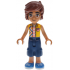 Friends Leo - Bright Light Orange Sleeveless Shirt, Dark Blue Cropped Trousers, Blue Shoes – ПРИЯТЕЛИ