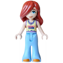 Friends Paisley - Bright Light Yellow and Medium Lavender Tank Top, Bright Light Blue Trousers Bell-Bottoms, Orange Shoes – ПРИЯТЕЛИ