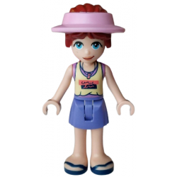 Friends Paisley - Bright Light Yellow and Medium Lavender Tank Top, Blue Violet Skirt, Dark Blue Sandals, Bright Pink Suncap – ПРИЯТЕЛИ