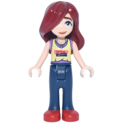 Friends Paisley - Bright Light Yellow and Medium Lavender Tank Top, Dark Blue Trousers with Red Shoe – ПРИЯТЕЛИ